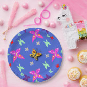 Farbenfrohe Butterfly Pappteller (Party)