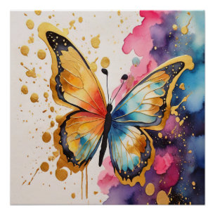 Farbenfrohe Butterfly Poster