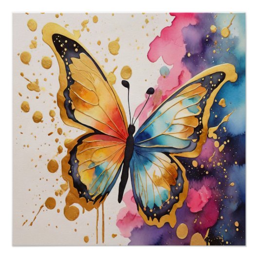 Farbenfrohe Butterfly Poster (Vorderseite)