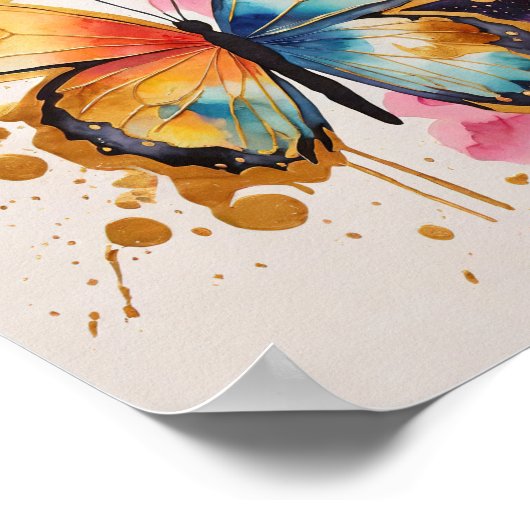 Farbenfrohe Butterfly Poster (Ecke)