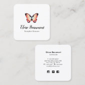 Farbenfrohe Butterfly Quadratische Visitenkarte (Vorne/Hinten)