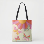 Farbenfrohe Butterfly Retro Sun Groovy Treny Tasche (Vorderseite)