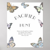 Farbenfrohe Butterfly Schnuller Hunt Baby Showspie Poster (Vorne)