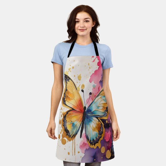 Farbenfrohe Butterfly Schürze (Getragen)