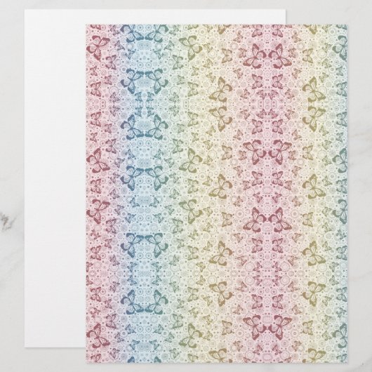 Farbenfrohe Butterfly-Scrapbook Seiten Stationär (Vorne/Hinten)