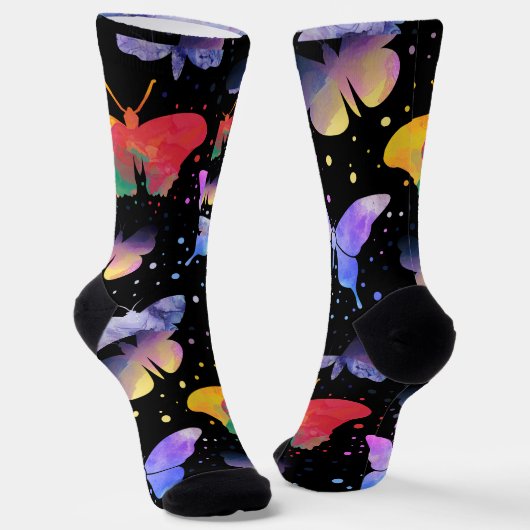 Farbenfrohe Butterfly Socken (Gewinkelt)