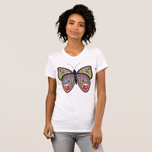 Farbenfrohe Butterfly T-Shirt (Vorne ganz)