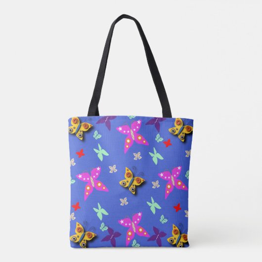 Farbenfrohe Butterfly Tasche (Rückseite)