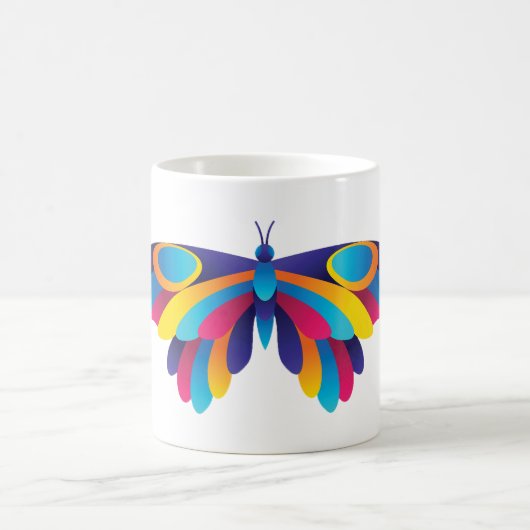 Farbenfrohe Butterfly-Tasse Kaffeetasse (Mittel)