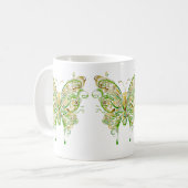 Farbenfrohe Butterfly Tattoo Style Kaffeetasse (Vorderseite Links)