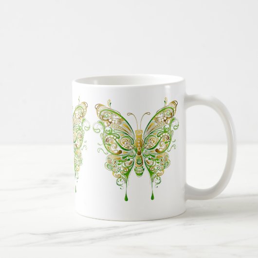 Farbenfrohe Butterfly Tattoo Style Kaffeetasse (Rechts)