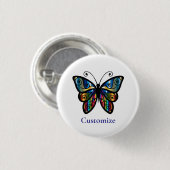 Farbenfrohe Butterfly Thunder_Cove Button (Vorne & Hinten)