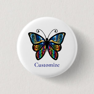 Farbenfrohe Butterfly Thunder_Cove Button