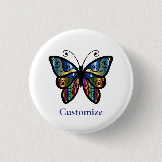 Farbenfrohe Butterfly Thunder_Cove Button (Vorderseite)