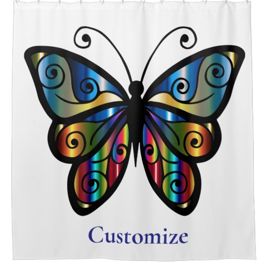 Farbenfrohe Butterfly Thunder_Cove Duschvorhang (Vorderseite)