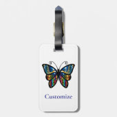 Farbenfrohe Butterfly Thunder_Cove Gepäckanhänger (Rückseite vertikal)