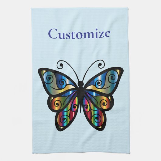 Farbenfrohe Butterfly Thunder_Cove Geschirrtuch (Vertikal)