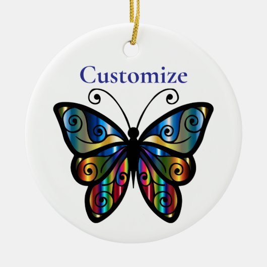 Farbenfrohe Butterfly Thunder_Cove Keramik Ornament (Vorne)