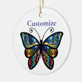 Farbenfrohe Butterfly Thunder_Cove Keramik Ornament (Links)