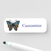 Farbenfrohe Butterfly Thunder_Cove Namensschild (Beispiel)