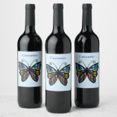 Farbenfrohe Butterfly Thunder_Cove Weinetikett (Flaschen)