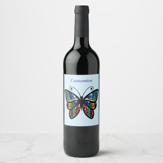 Farbenfrohe Butterfly Thunder_Cove Weinetikett (Vorderseite)