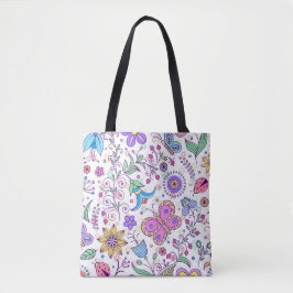 Farbenfrohe Butterfly Tote Bag - Boho Nature Tasche