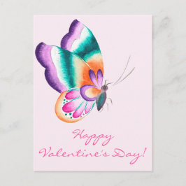 Farbenfrohe Butterfly | Valentinstag Postkarte