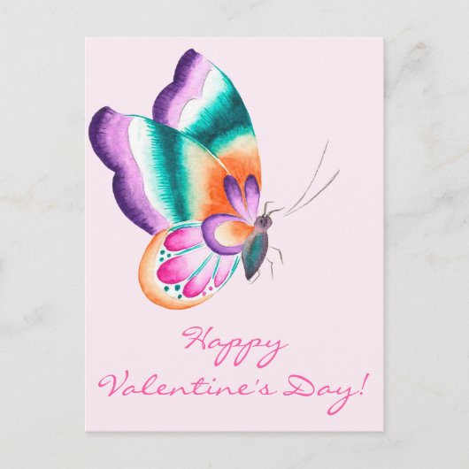 Farbenfrohe Butterfly | Valentinstag Postkarte (Vorderseite)