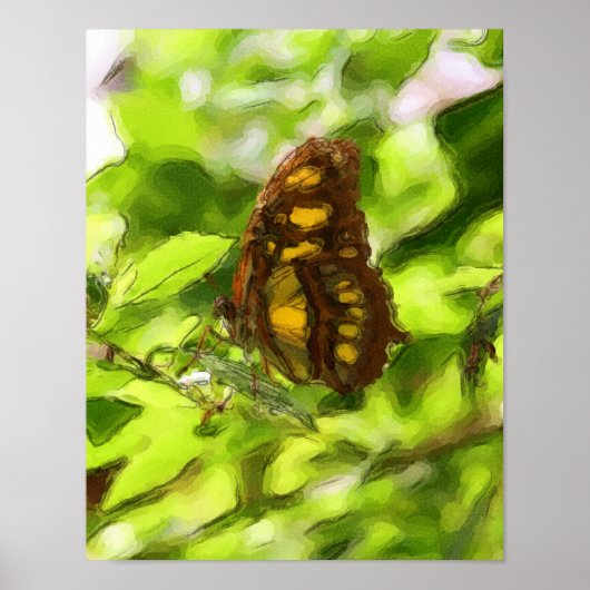 Farbenfrohe Butterfly Wasserfarben Sketch Natur Poster (Vorne)