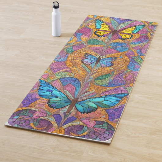 Farbenfrohe Butterfly Yoga Mat - Schönes Mosaik Yogamatte (Beispiel)