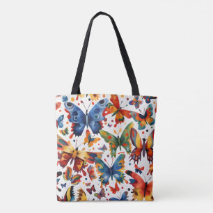 Farbenfrohe Butterfly zeichnend Tasche