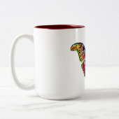 Farbenfrohe Butterfly Zweifarbige Tasse (Links)