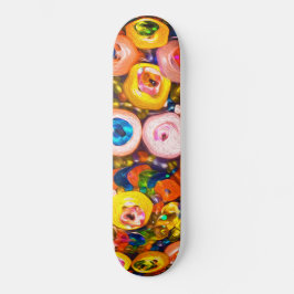 Farbenfrohe Button Juwelen Skateboard