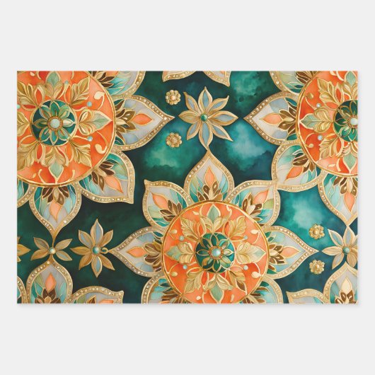 Farbenfrohe byzantinische Kunstschmiedetafeln Geschenkpapier Set (Vorderseite 2)