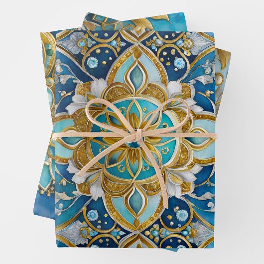 Farbenfrohe byzantinische Kunstschmiedetafeln Geschenkpapier Set