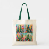 Farbenfrohe Cacti Tote Tasche (Rückseite)