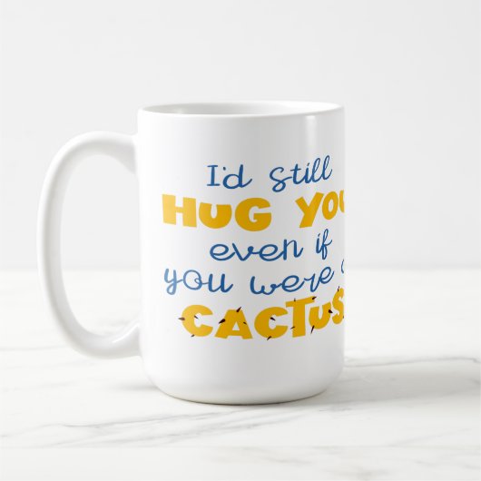 Farbenfrohe Cactus hugs lustige romantische Valent Kaffeetasse (Links)