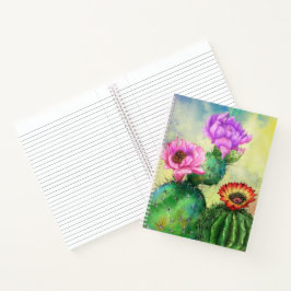 Farbenfrohe Cactus Notebook-Blume Notizblock