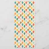 Farbenfrohe Cactus-Pattern-Fiesta-Party-Speisekart Menükarte (Rückseite)