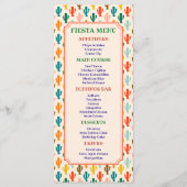 Farbenfrohe Cactus-Pattern-Fiesta-Party-Speisekart Menükarte (Vorderseite)