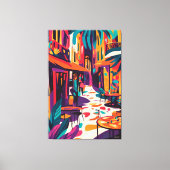 Farbenfrohe Cafeteria im Fauvist Stil Leinwanddruck (Vorderseite)