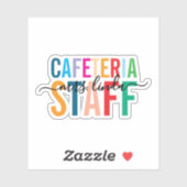 Farbenfrohe Cafeteria Mitarbeiter Personalisierter Aufkleber (Blatt)