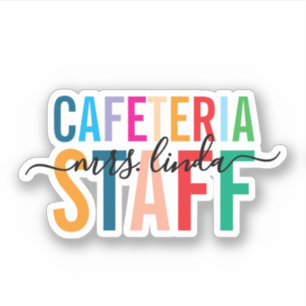 Farbenfrohe Cafeteria Mitarbeiter Personalisierter Aufkleber