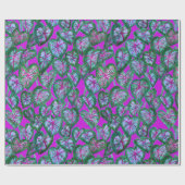 Farbenfrohe Caladiums Wasserfarben Blätter Muster  Geschenkpapier (Flach)