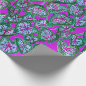 Farbenfrohe Caladiums Wasserfarben Blätter Muster  Geschenkpapier (Ecke)