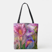 Farbenfrohe Calla-Lilien-Tragetasche Tasche (Rückseite)