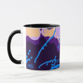 Farbenfrohe Calli Art Tasse in Purpur und Blues Sc (Links)