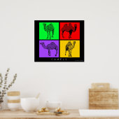farbenfrohe Camels Poster (Küche)