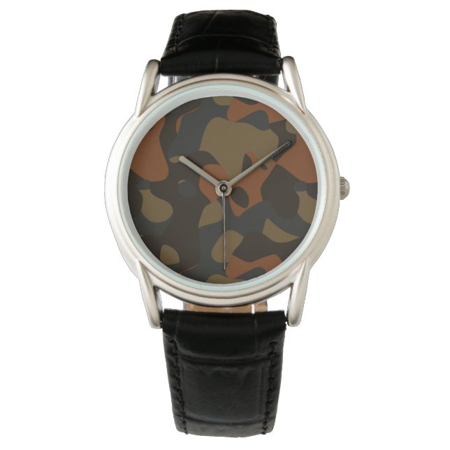farbenfrohe Camo-Abstraktion Armbanduhr (Vorderseite)